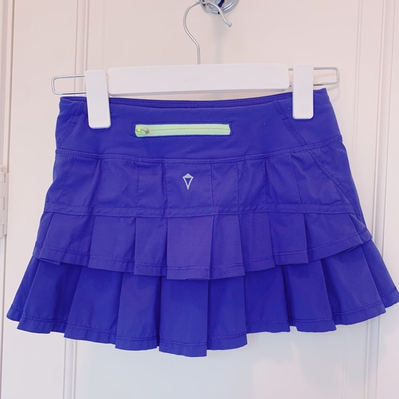 ✨EUC✨RARE IVIVVA GIRLS PURPLE/NEON YELLOW SET THE PACE SKIRT SIZE 8 - Picture 2 of 11